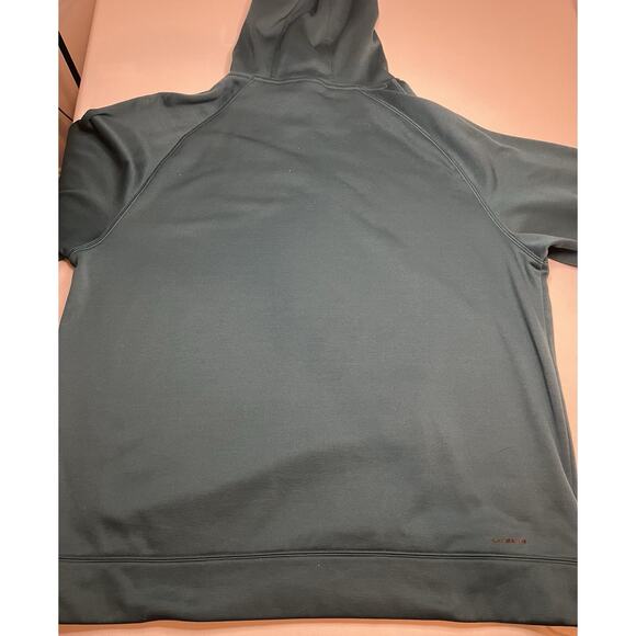 Reebok Men'sPullover Hoodie XL Teal Green Long Sleeve Power 3 Logo In Yellow - Picture 2 of 10